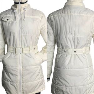 S- Mart white cream Coat size M belted